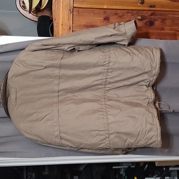 Members Only Men's Winter Coat KHAKI GREEN Snaps/Zips Quilted Lining Size XL EUC - Picture 8 of 12